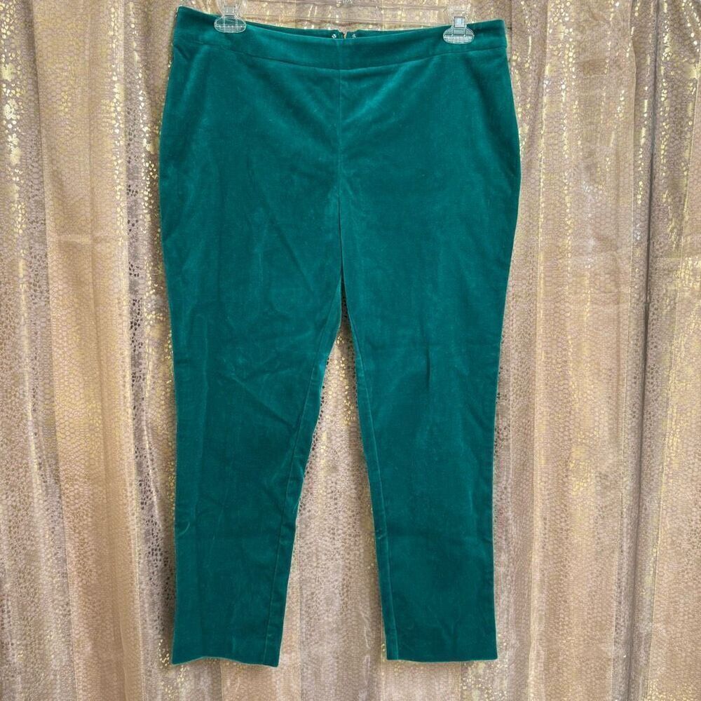Vineyard Vines Womens Kelly Green Velour Velvet Cropped Pants Size 12 NWT